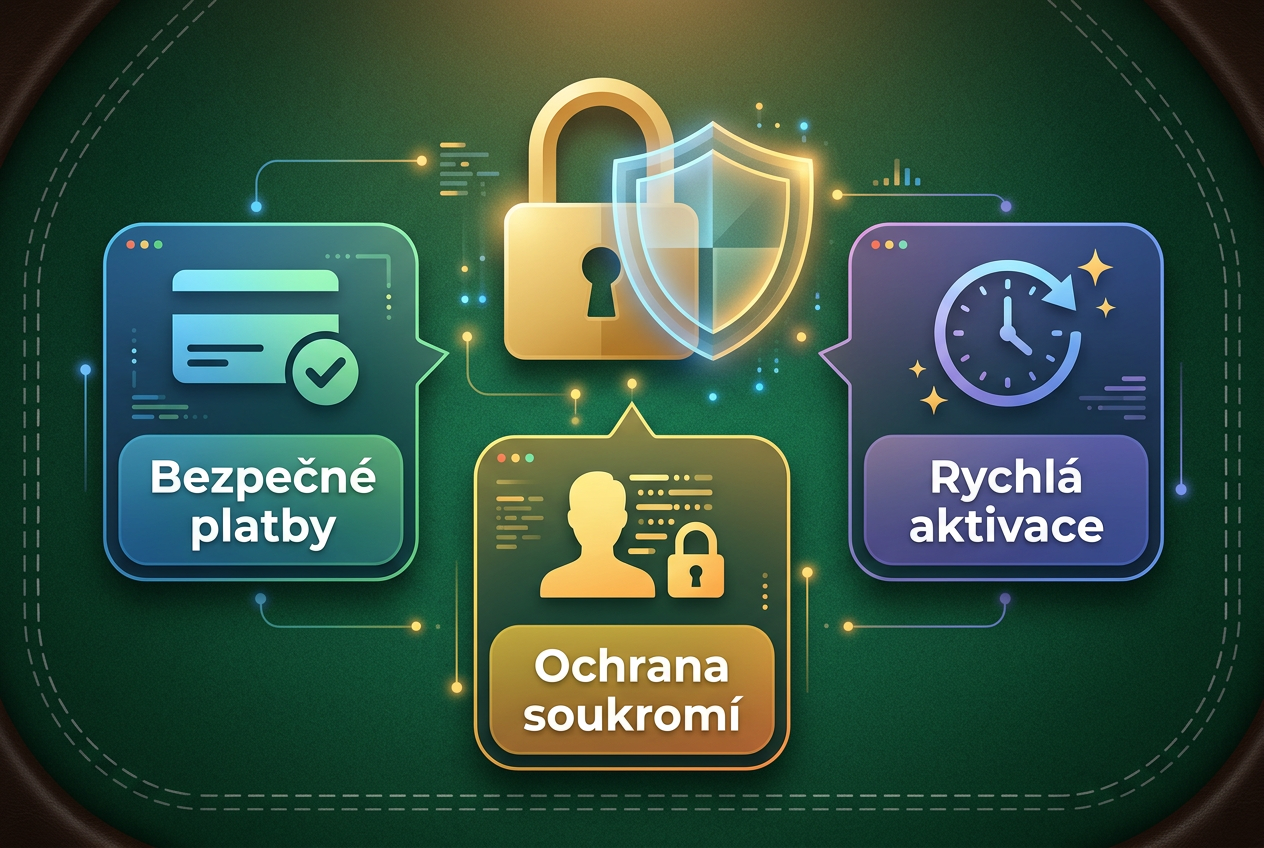 Infografika zobrazující bezpečnostní prvky platby Paysafecard